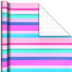 Hallmark - Sweet Stripes Wrapping Paper, 17.5 sq. ft.