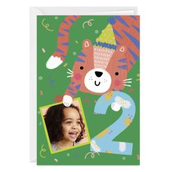 Hallmark - Festive Tiger Custom 2nd Birthday Card