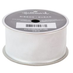 Hallmark - White 1.5 Satin-Edge Sheer Ribbon, 12.9'