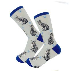 Hallmark - E&S Pets Silver Tabby Cat Novelty Crew Socks