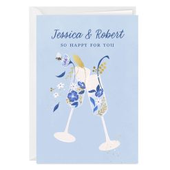 Hallmark - Floral Champagne Toast Custom Wedding Card