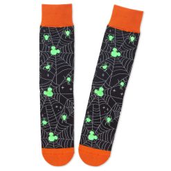 Hallmark - Disney Mickey Mouse Spiderweb Glow-in-the-Dark Crew Socks