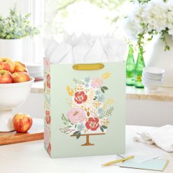 Alternative view of Hallmark - 13" Tiered Floral Cake on Light Green Large Gift Bag