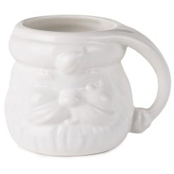 Hallmark - White Sculpted Santa Mug, 8 oz.