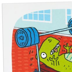 Alternative view of Hallmark - Don't Lift a Finger Dinosaur at Gym Funny Birthday Card