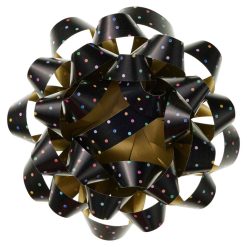 Hallmark - 4.6" Colorful Mini Dots on Black Gift Bow