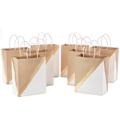 Hallmark - 9.6" White and Kraft Paper 8-Pack Gift Bags