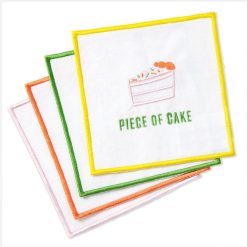 Hallmark - Piece of Cake Assorted Fabric Beverage Napkins, Set of 4