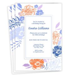 Hallmark - Sapphire Garden Party Flat Birthday Invitation