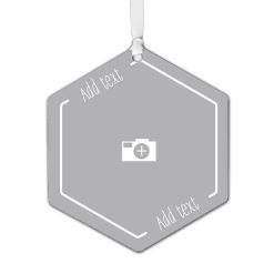 Hallmark - Design-Your-Own Hexagon Metal Personalized Ornament, Custom Photo and Text
