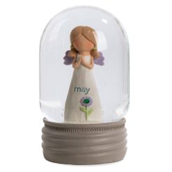 Hallmark - Blossom Bucket May Birthstone Angel Snow Globe, 4.2