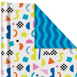 Alternative view of Hallmark - Abstract Neon on Black and Confetti on White Reversible Table Runner