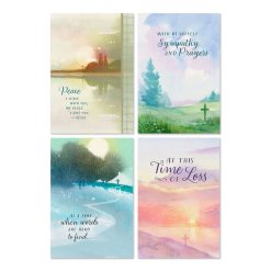 Hallmark - Watercolor Crosses Assorted Religious Sympathy Cards, Box of 12