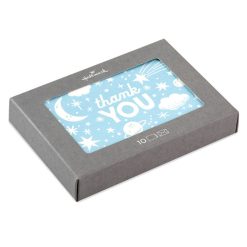 Hallmark - Moon and Stars Blue Boxed Blank Thank-You Notes, Pack of 10