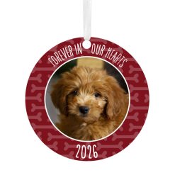 Hallmark - Pet Memorial Round Metal Personalized Ornament, Custom Photo and Text