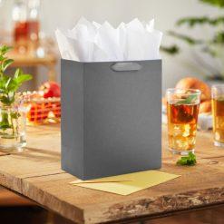 Alternative view of Hallmark - 9.6" Solid Gray Medium Gift Bag