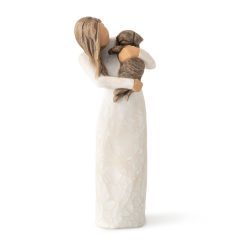 Hallmark - Willow Tree Adorable You Dark Brown Dog Figurine, 7.5