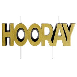 Hallmark - Black and Gold Hooray Birthday Candle