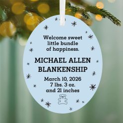 Alternative view of Hallmark - Vertical Oval Metal Personalized Ornament, Custom Text