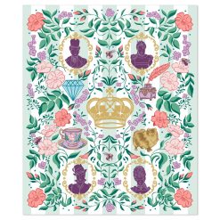 Alternative view of Hallmark - Bridgerton Ton Silhouettes on Floral Blanket, 50x60