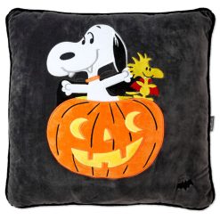 Hallmark - Peanuts Snoopy the Vampire Beagle Light-Up Pillow, 17x17