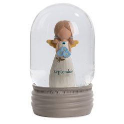 Hallmark - Blossom Bucket September Birthstone Angel Snow Globe, 4.2