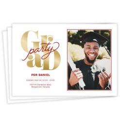 Hallmark - Red Script Flat Graduation Party Invitation