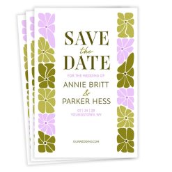 Hallmark - Modern Green and Pink Blossoms Flat Wedding Save the Date