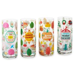 Hallmark - Gilmore Girls Seasons of Stars Hollow Drinking Glasses, Set of 4