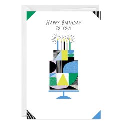 Hallmark - Modern Cake Custom Birthday Card