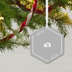Alternative view of Hallmark - Design-Your-Own Hexagon Metal Personalized Ornament, Custom Photo and Text