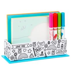 Hallmark - Crayola Kids Card Kit With Markers in Caddy, Pack of 8