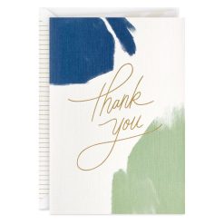 Hallmark - Blue and Green Brushstroke Thank You Card