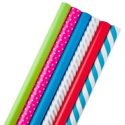Hallmark - Bright and Bold 6-Pack Wrapping Paper, 180 sq. ft. total
