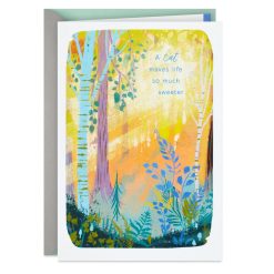 Hallmark - Sunlit Forest Sympathy Card for Loss of Cat