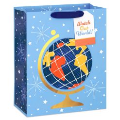 Hallmark - 13" Watch Out World Globe Large Graduation Gift Bag
