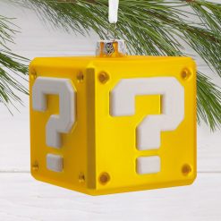 Alternative view of Hallmark - Nintendo Super Mario Question Block Blown Glass Hallmark - Ornament