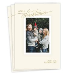 Hallmark - Simple Golden Beige Flat Christmas Photo Card