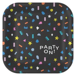 Hallmark - Party On! Geometric Shapes Dinner Plates, Pack of 8