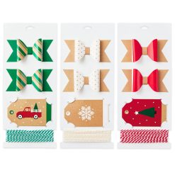 Hallmark - Colorful Kraft Christmas Gift Bow and Gift Tag Kit