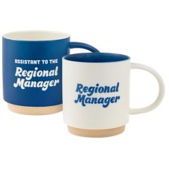 Hallmark - The Office Blue and White Stacking Mugs, Set of 2
