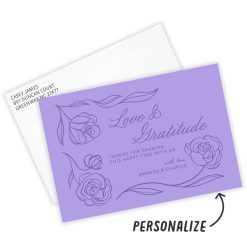 Alternative view of Hallmark - Purple Simply Floral Flat Wedding Thank You Photo Card