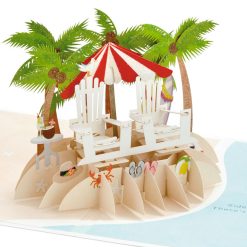 Hallmark - Tropical Beach Scene 3D Pop-Up Anniversary Card