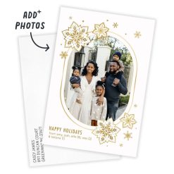 Alternative view of Hallmark - Pretty Gold Snowflakes Flat Holiday Photo Card
