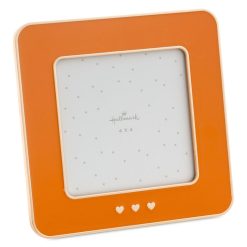 Hallmark - Three Hearts Orange Enamel Picture Frame, 4x4