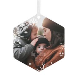Hallmark - Snowflakes Metal Personalized Ornament, Custom Photo and Text