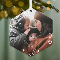 Alternative view of Hallmark - Snowflakes Metal Personalized Ornament, Custom Photo and Text