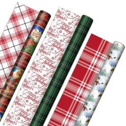 Hallmark - Christmas Classics 3-Pack Reversible Wrapping Paper Assortment, 120 sq. ft.