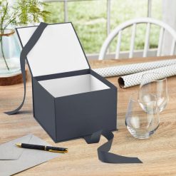 Alternative view of Hallmark - 7.2" Solid Gray Large Square Gift Box
