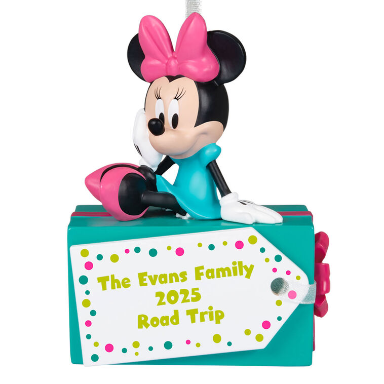 Hallmark - Disney Minnie Mouse Christmas Present Personalized Ornament, Custom Text - Image 5